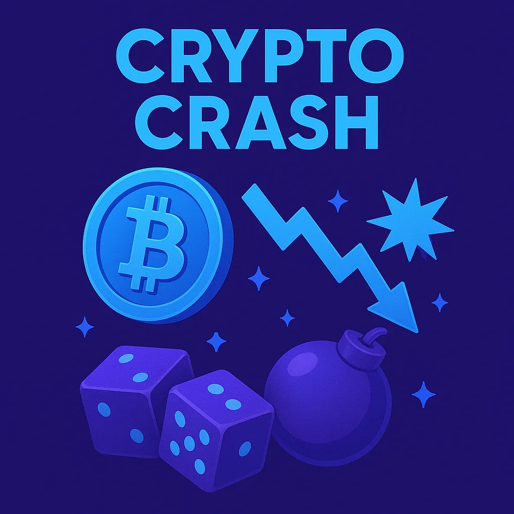 Crypto Crash spel met stijgende en dalende grafiek